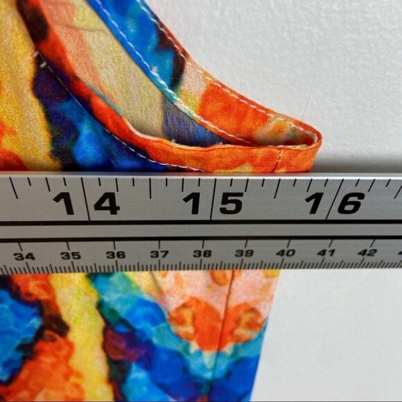 Boston Proper Bohemian Printed Maxi Dress Size XS Orange Hippie Festival Long - Picture 12 of 14